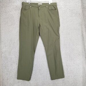 Olivers Pants Mens 38x34 Green Stretch High Rise Straight Leg Trouser *Read*